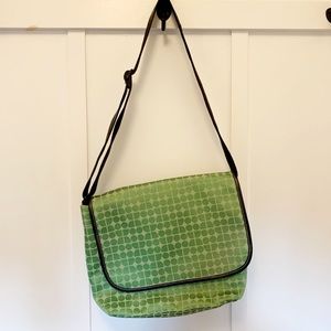 Kate Spade Green Logo Print Laptop Bag